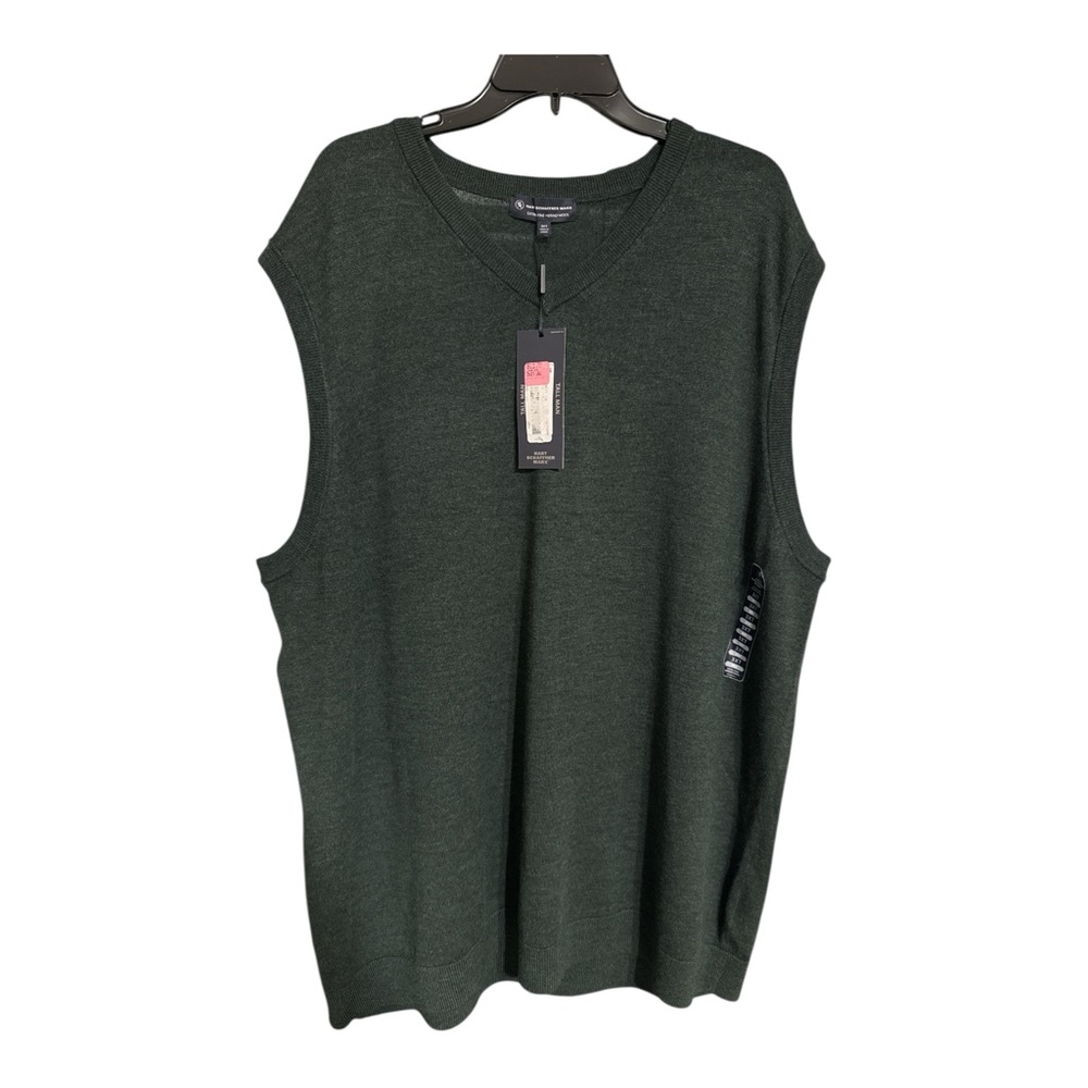 NWT Hart Schaffner Marx 3XLT Christmas PINE Green Merino Wool Sweater Vest GIFT!